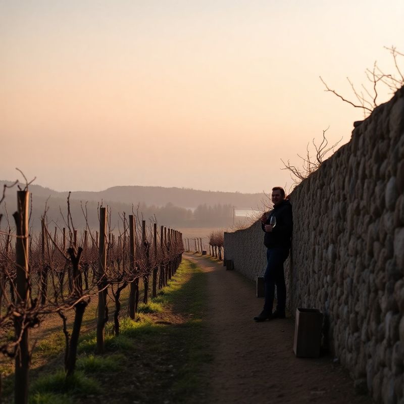 Vinogradi Pelješca i kamenice u zimskom jutru s morem u pozadini